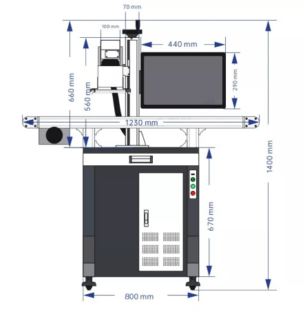 Лазерный маркер LiMark FLY Fiber RAYCUS - 30 с конвейером и камерой 