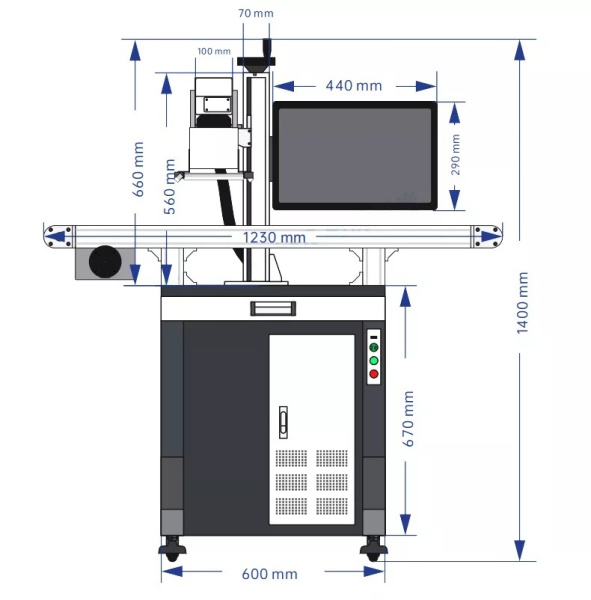 Лазерный маркер LiMark FLY Fiber RAYCUS - 50 с конвейером и камерой 